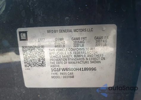 2017 Chevrolet Bolt Ev Lt from USA, damaged, VIN 1G1FW6S00H4189996